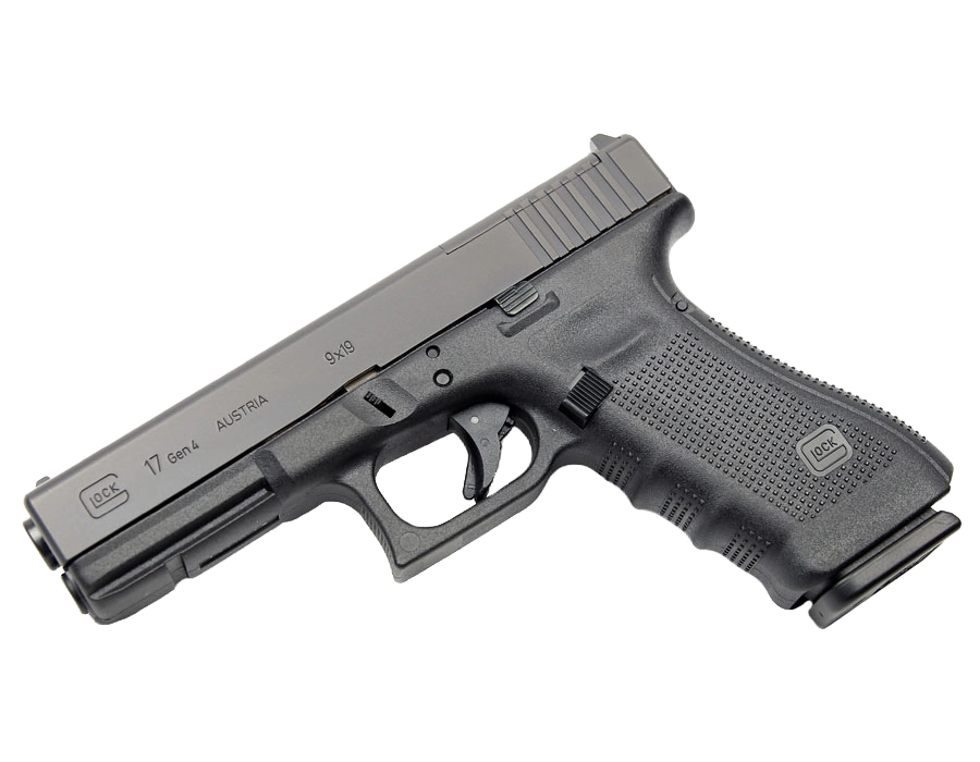 Glock 17 Gen 4 handgun with modular grip and dual recoil spring assembly