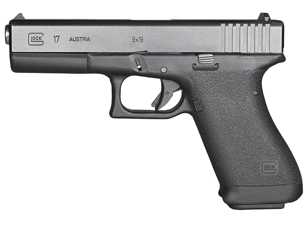 Glock 17 Gen 1 handgun with polymer frame and large magazine